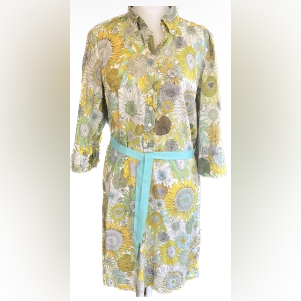 J.Crew Floral Sunflower Shirt Dress